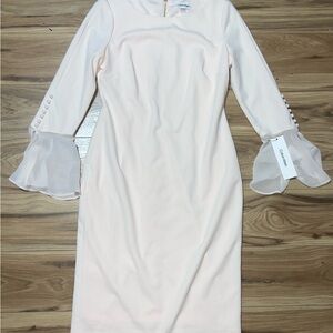Calvin Klein Women's Soft Pink Long Sleeve Dress